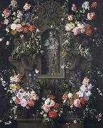 Garland of flowers with a sculpture of the Virgin Mary Daniel Seghers